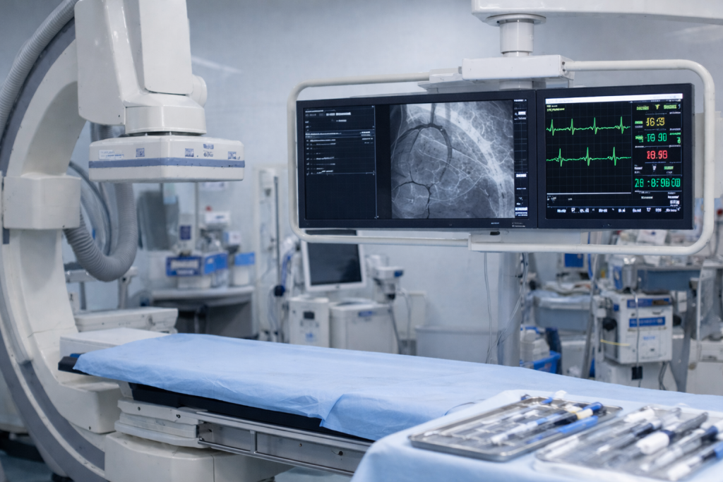 Advanced cardiac catheterization lab setup