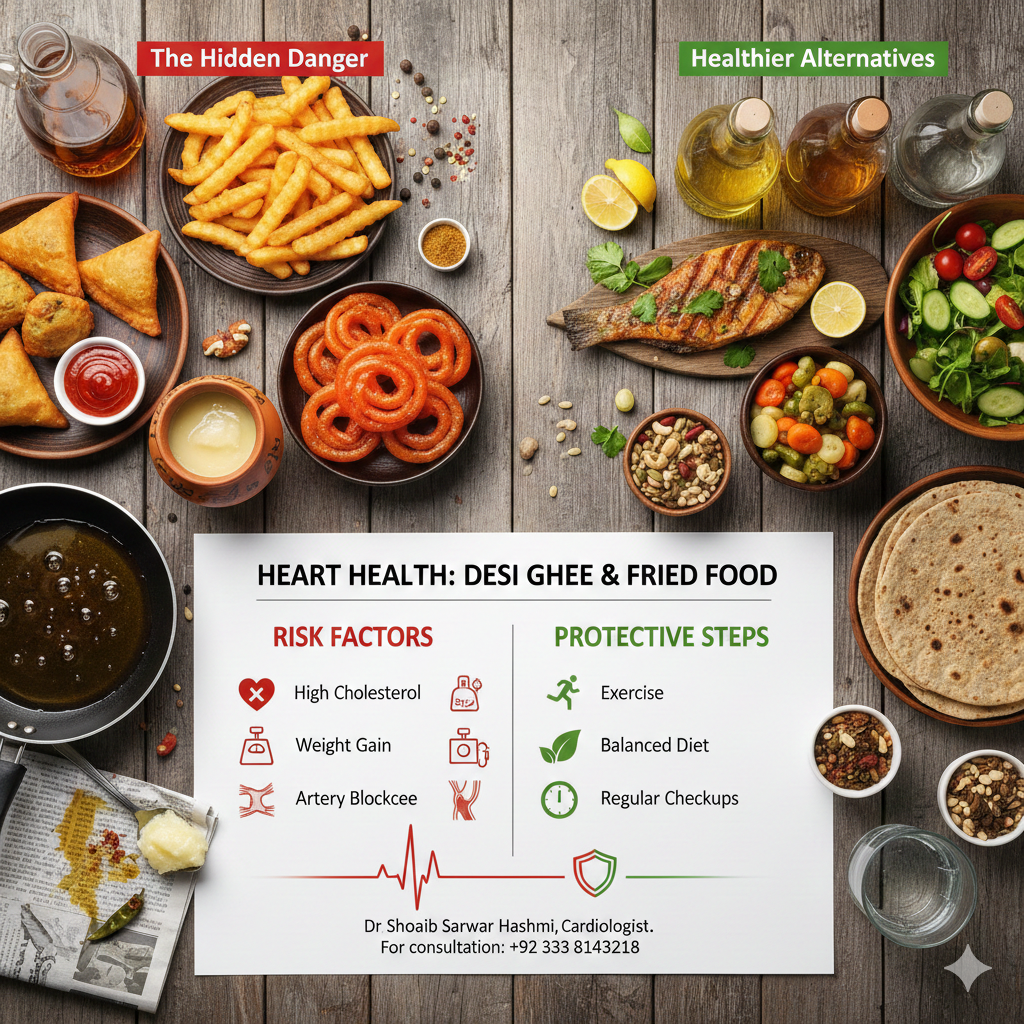 How Much of an Impact Does My Intake of Desi Ghee and Fried Street Food Have on My Cardiac Health?